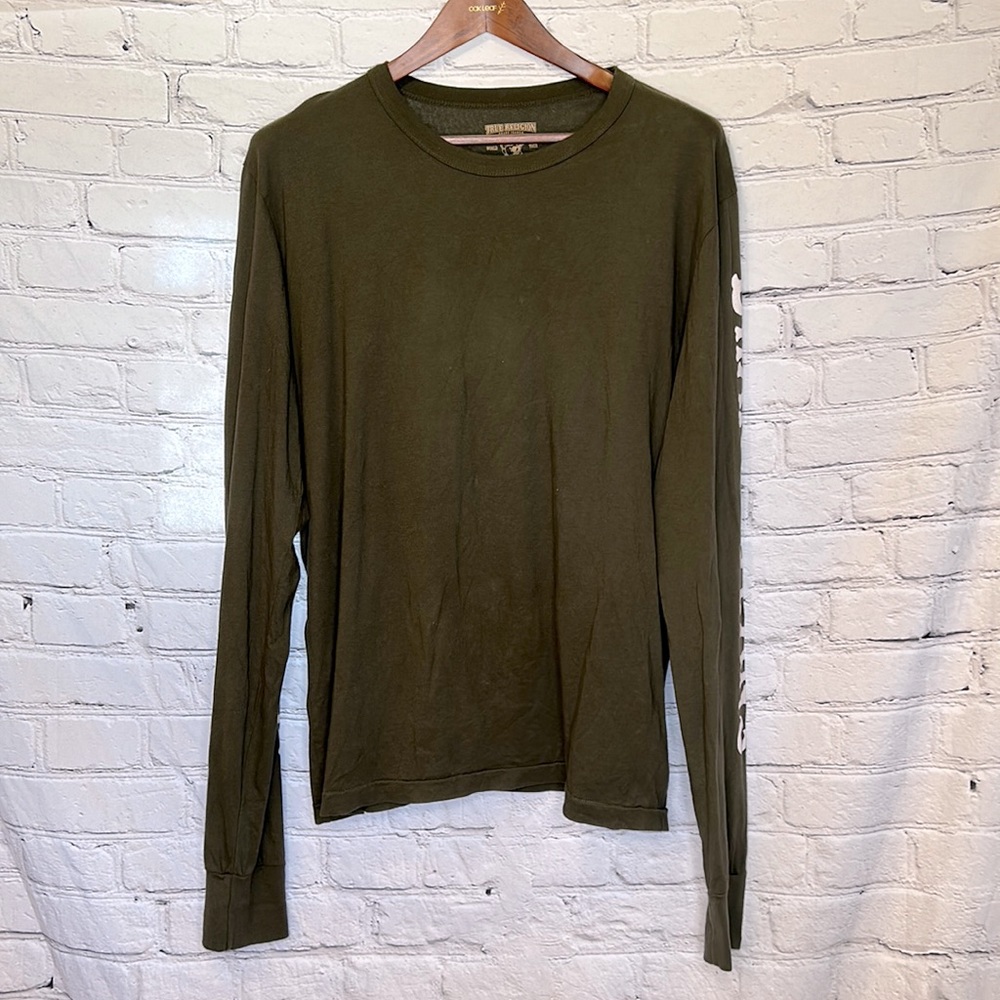 True Religion Hunter Green Long Sleeve T-Shirt Size XXL Excellent Condition